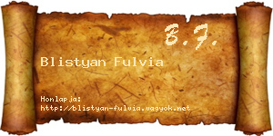 Blistyan Fulvia névjegykártya