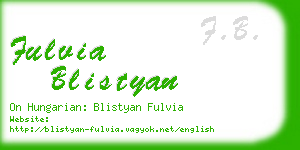 fulvia blistyan business card